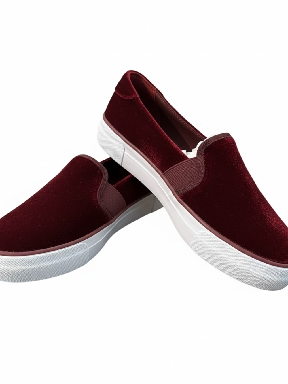 Mix No. 6 GILLEY Plush Velvet Slip-On Sneakers in Bordeaux - Picture 2 of 8